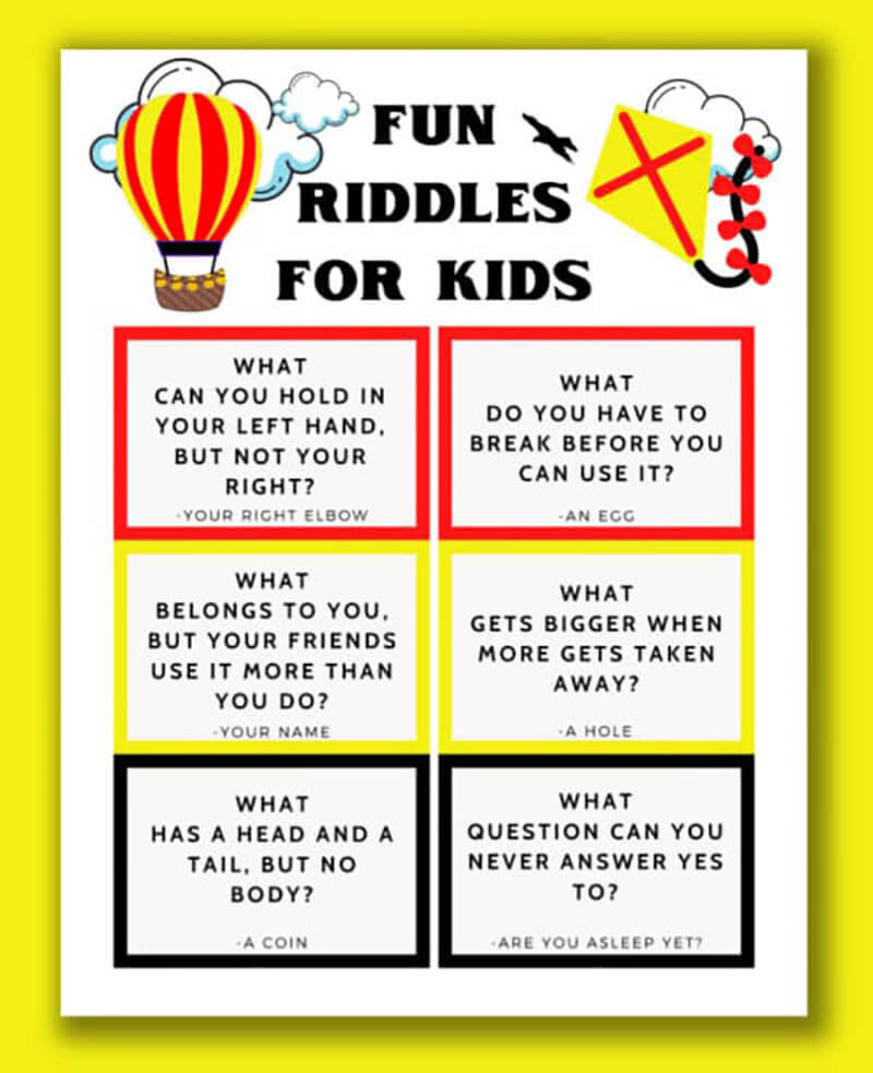Printable Fun Riddles for Kids