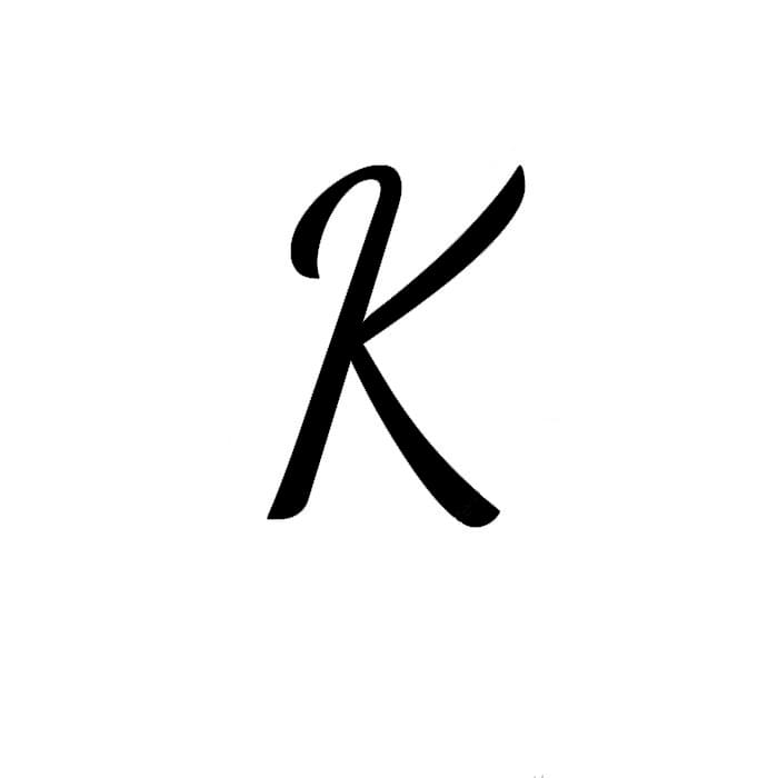 Printable Letter K Cursive Font