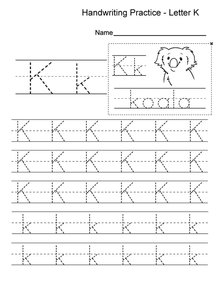 Printable Letter K In Cursive Writing