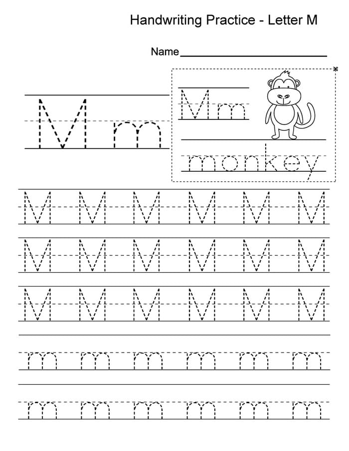 Printable Letter M In Cursive Writing