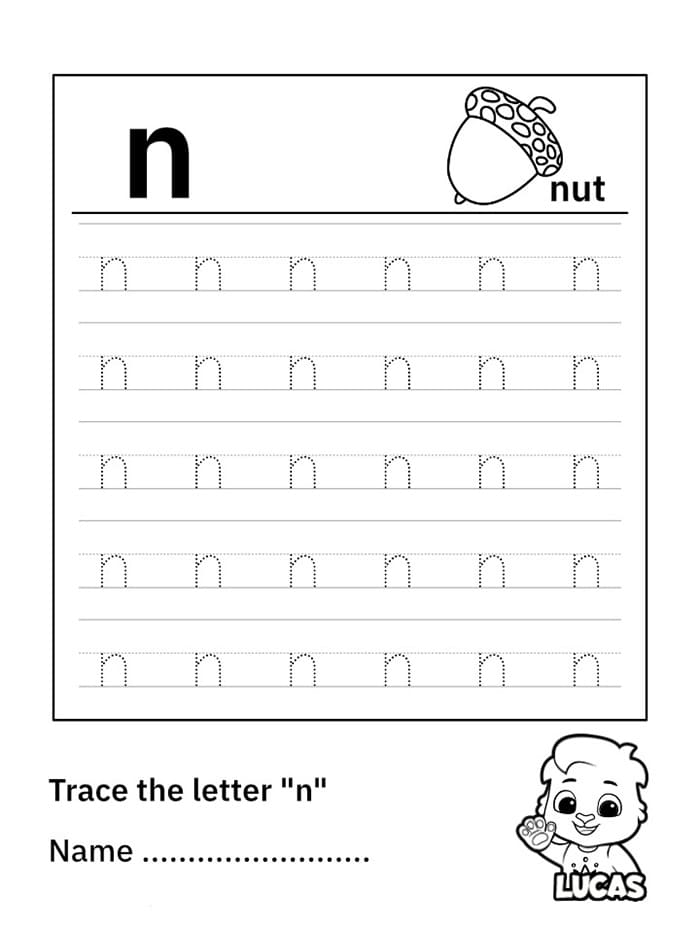 Printable Letter N In Cursive Writing