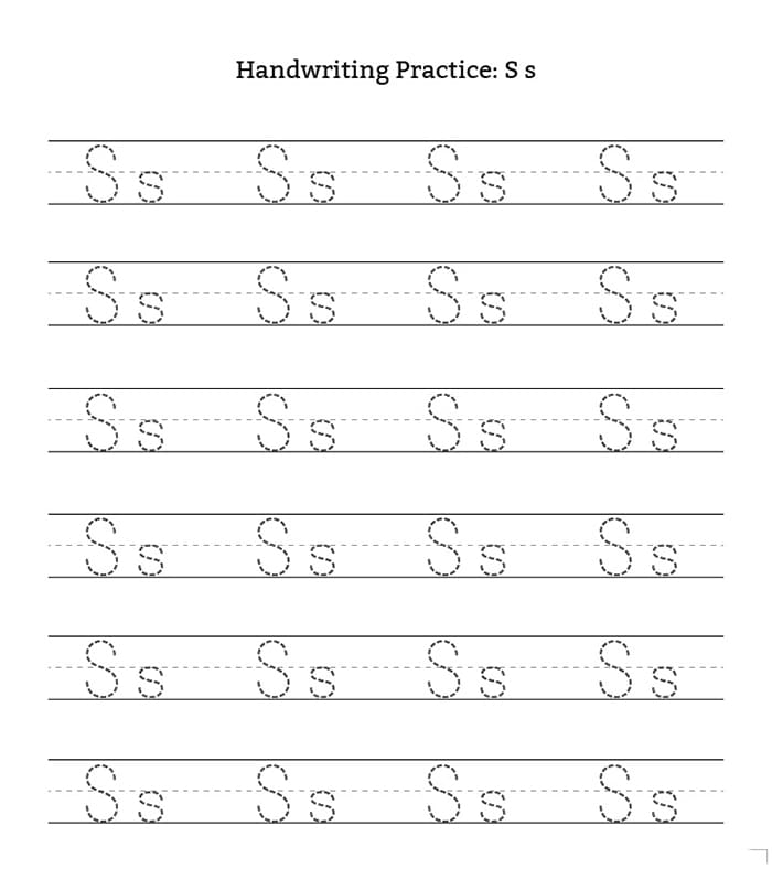 Printable Letter S In Cursive Writing
