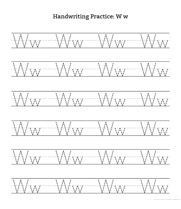 Printable Letter W Handwriting