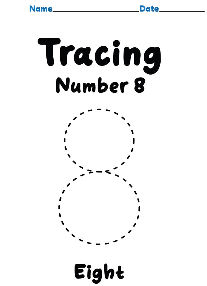 Printable Number Eight Tracing