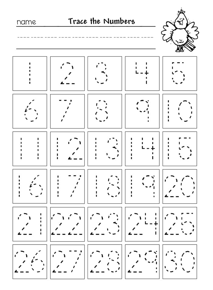 Printable Number Tracing Activities