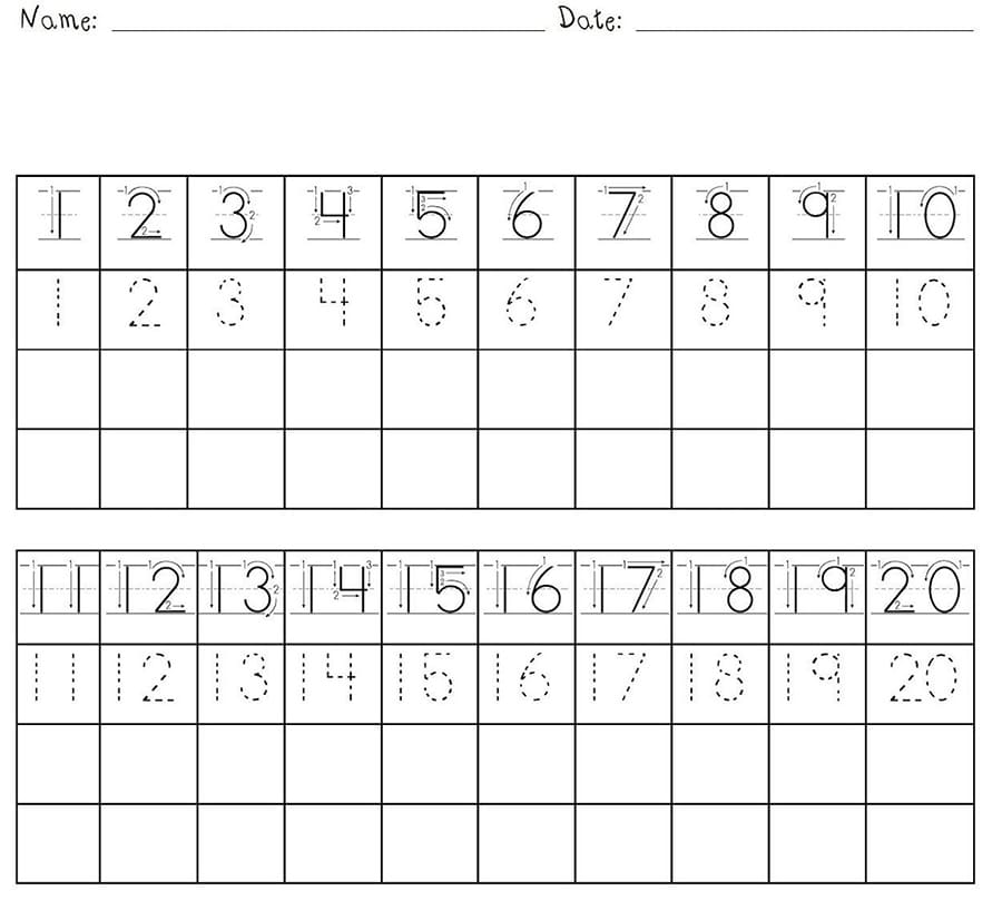 Printable Number Tracing And Writing