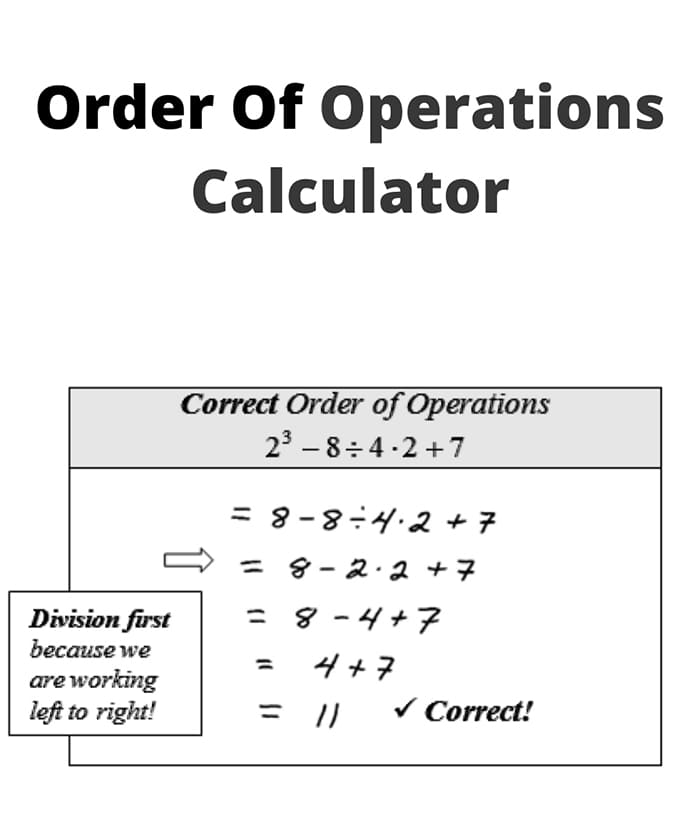 Printable Order Of Operations Calculator