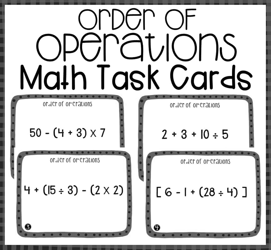 Printable Order Of Operations For 5th Grade