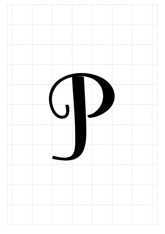 Printable P Letter In Cursive