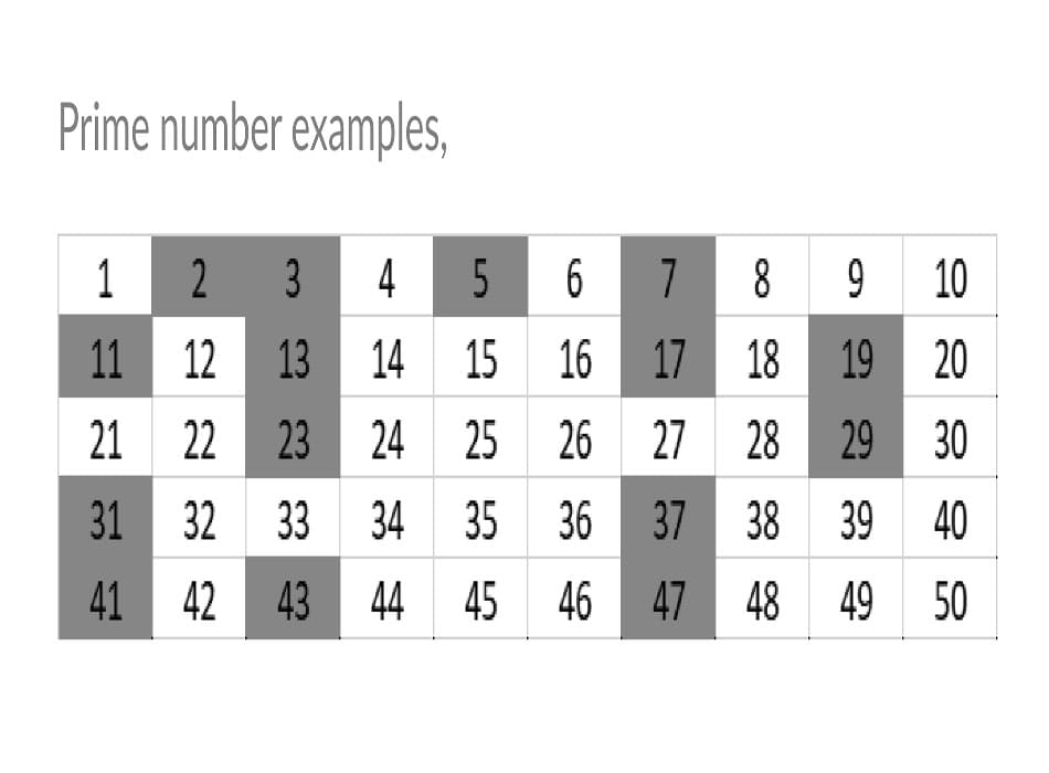 Printable Prime Numbers Examples