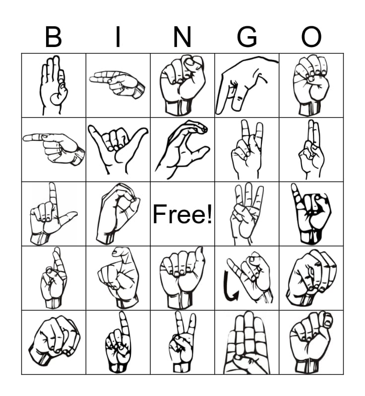 Printable Sign Language Alphabet Bingo