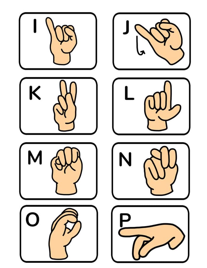 Printable Sign Language Alphabet Cards