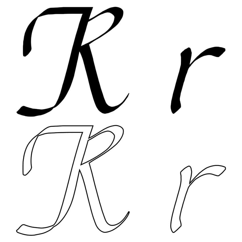 Printable The Cursive Letter R