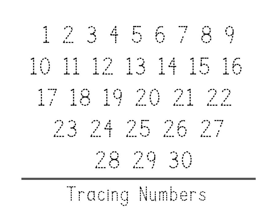 Printable Tracing Number For Kids