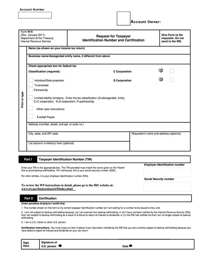 Printable W-9 Form 2021