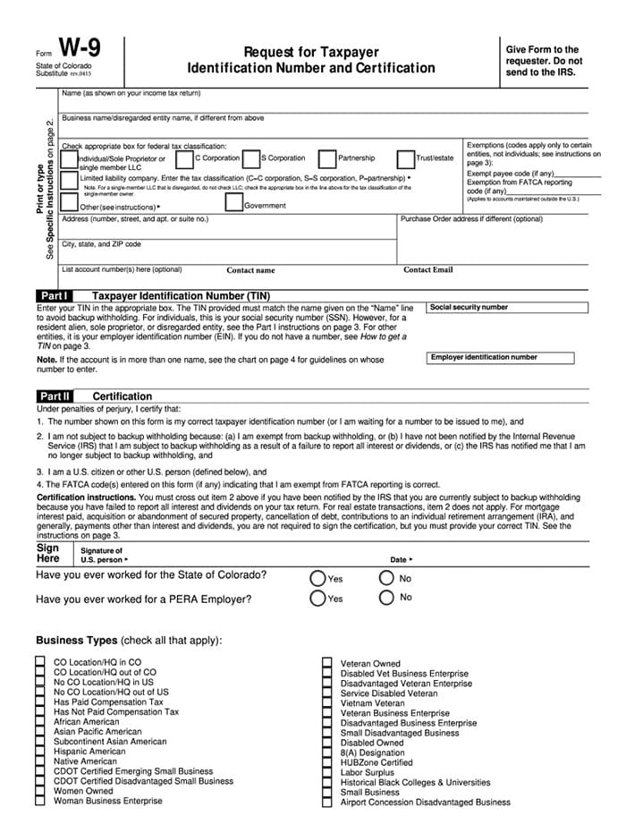 Printable W-9 Form Blank 2022