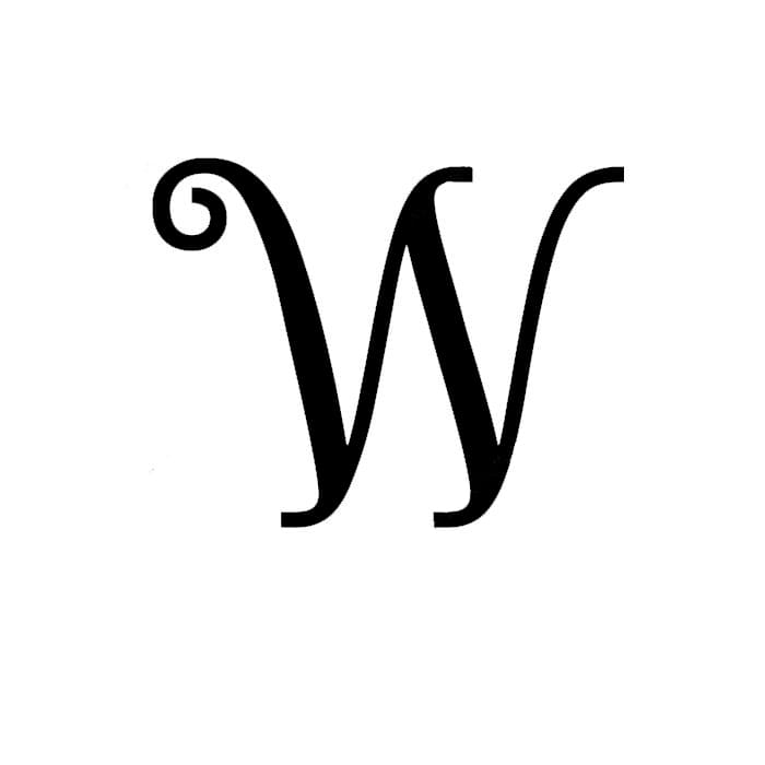 Printable W Cursive Letter