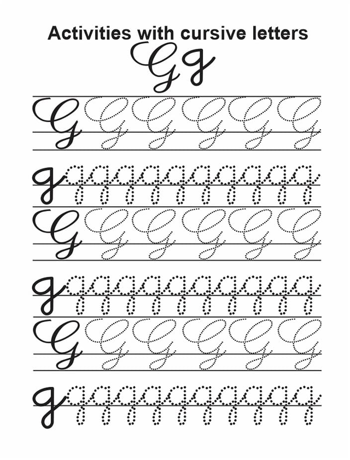 Printable g Letter In Cursive