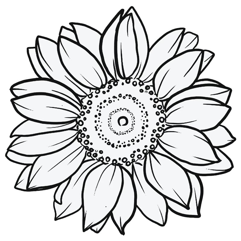 Printable Big Sunflower Stencil