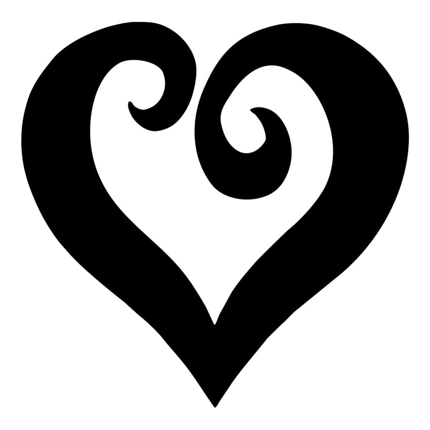 Printable Black Heart Stencil