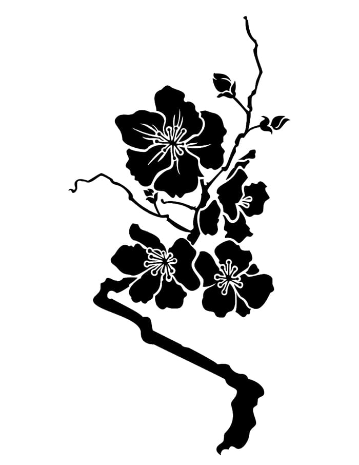 Printable Blossom Flower Stencil