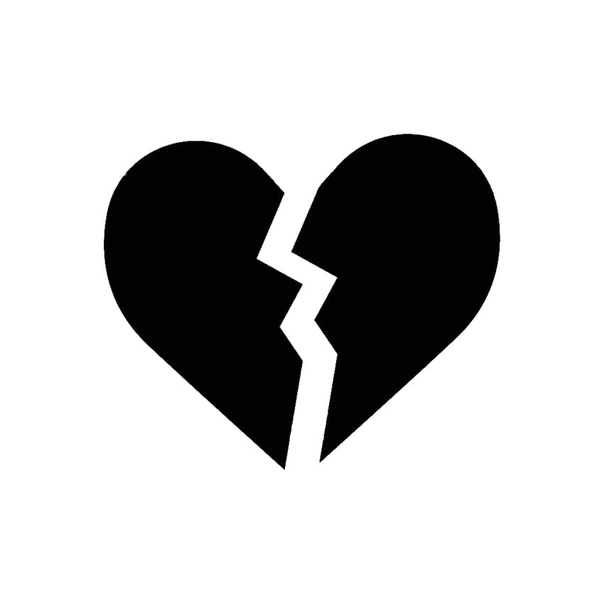 Printable Broken Heart Stencil