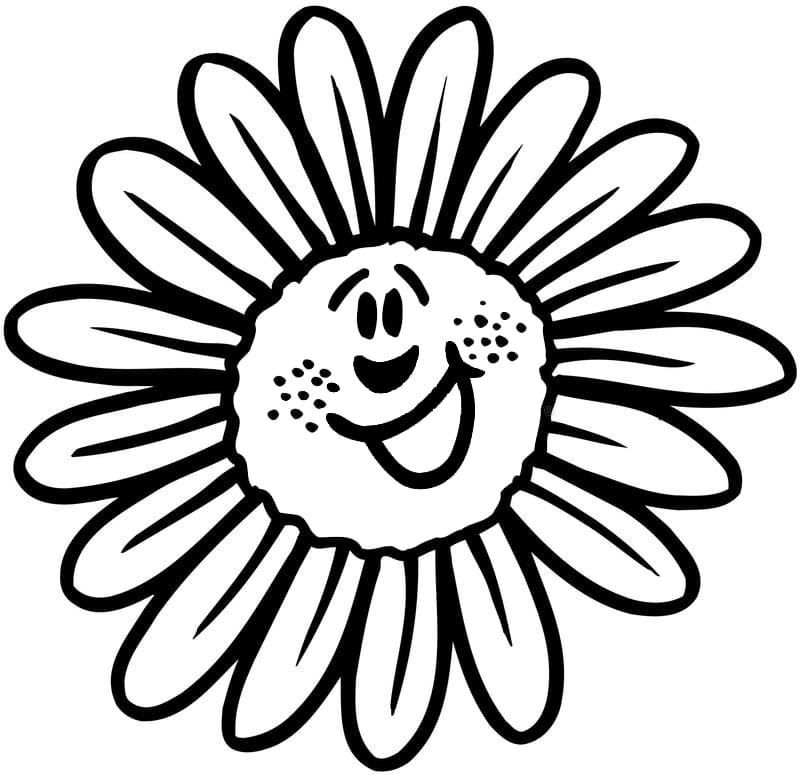Printable Cartoon Flower Stencil