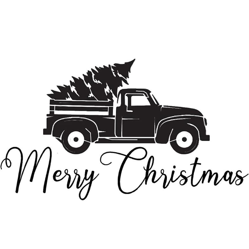 Printable Christmas Truck Stencil