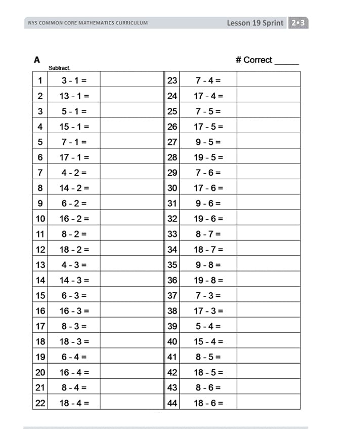 Printable Common Core Math Curriculum