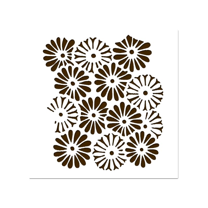 Printable Daisy Floral Pattern Wall Stencil