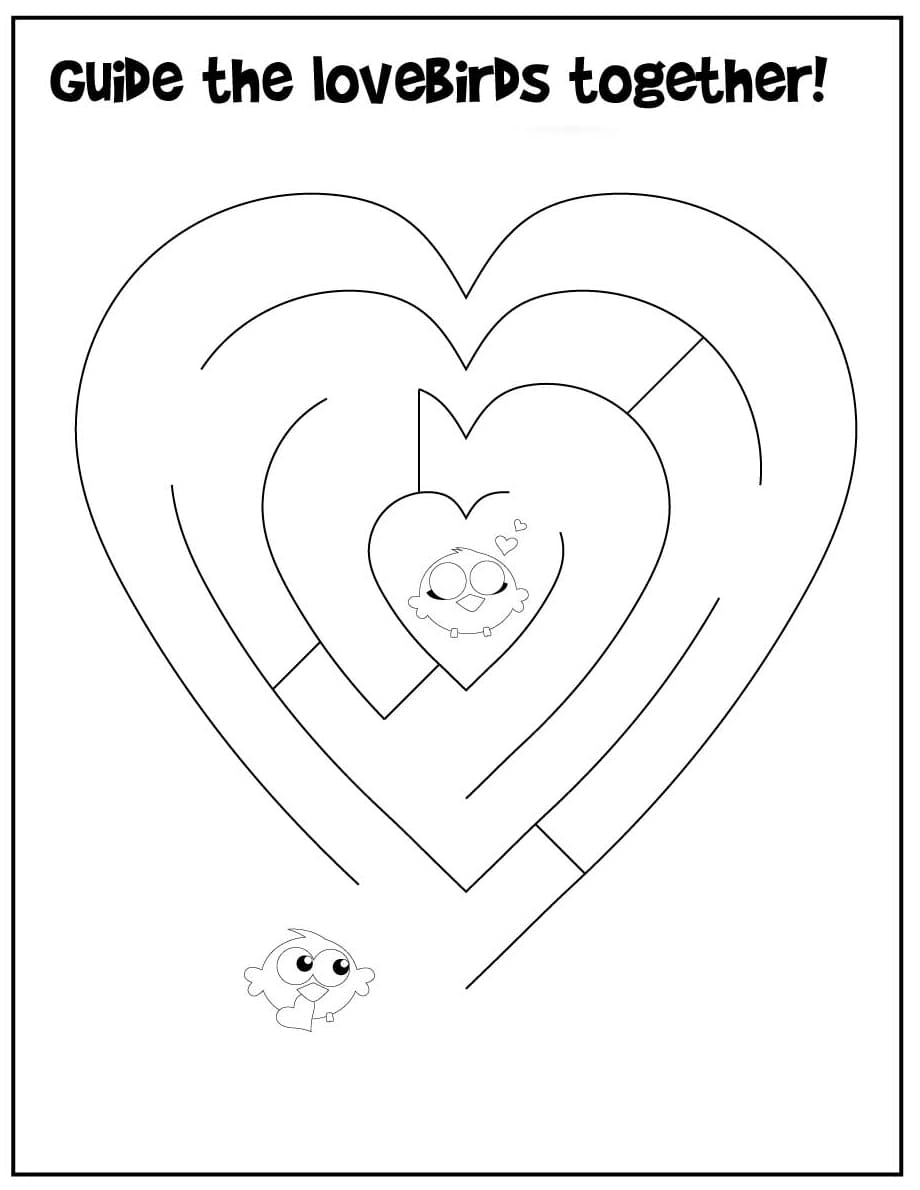 Printable Easy Heart Maze