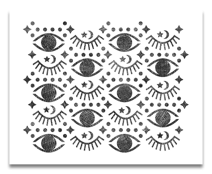 Printable Evil Eyes Pattern Wall Stencil