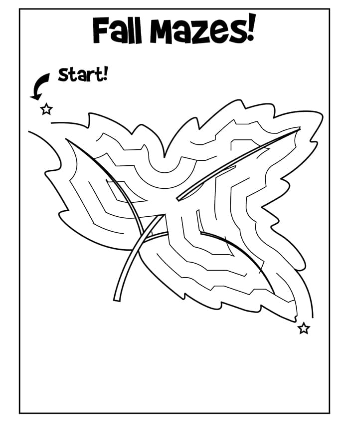 Printable Fall Maze Worksheets