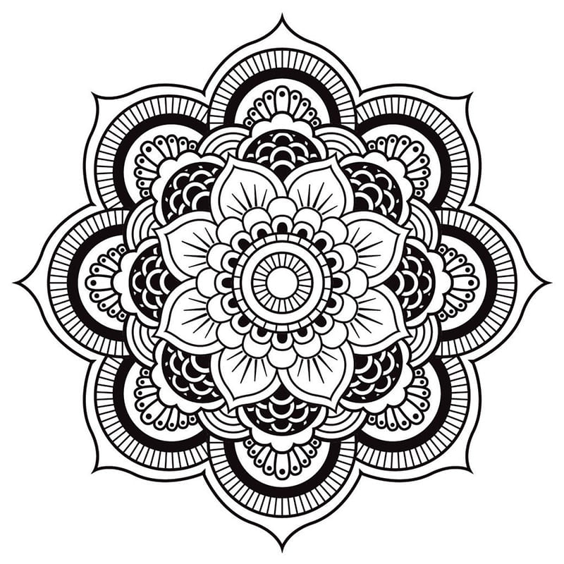 Printable Flower Mandala Stencil