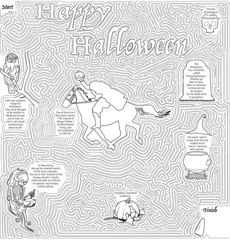 Printable Hard Halloween Maze