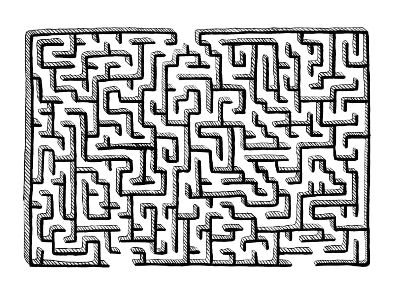 Printable Hard Maze Drawing