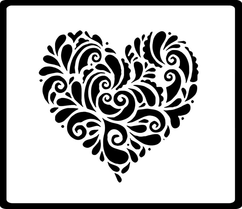 Printable Heart Stencil Tattoo