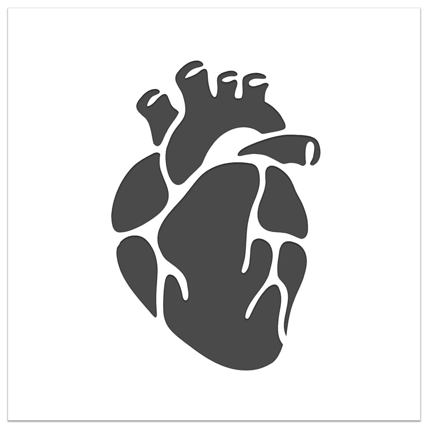 Printable Human Heart Stencil
