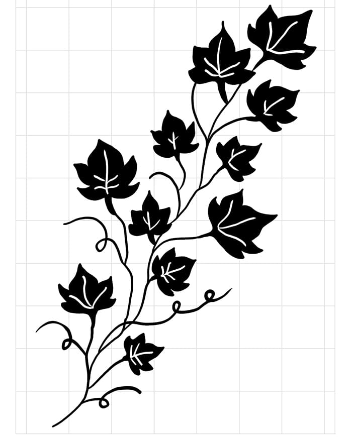 Printable Ivy Leaf Stencil