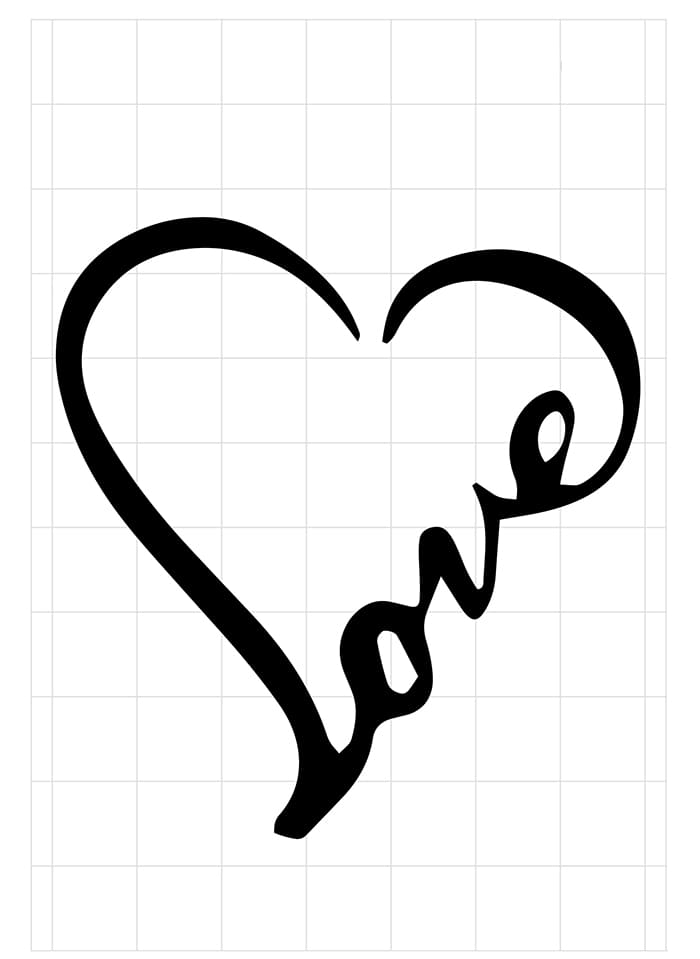 Printable Love Heart Stencil Template