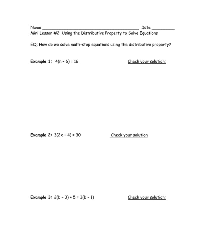 Printable Multi Step Equations Fun Worksheet