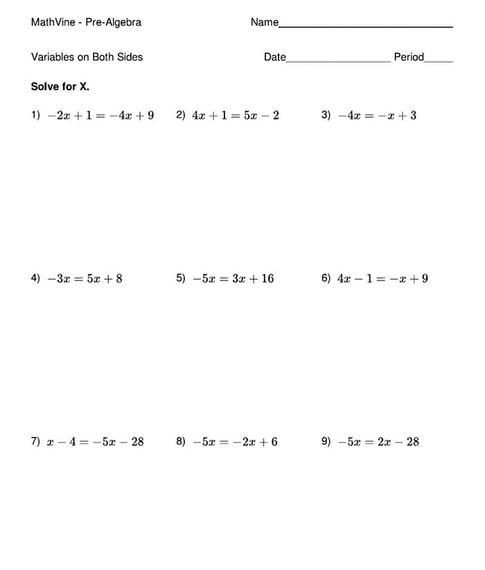 Printable Multi Step Equations Worksheet Hard