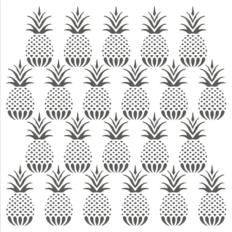 Printable Pineapple Pattern Wall Stencil