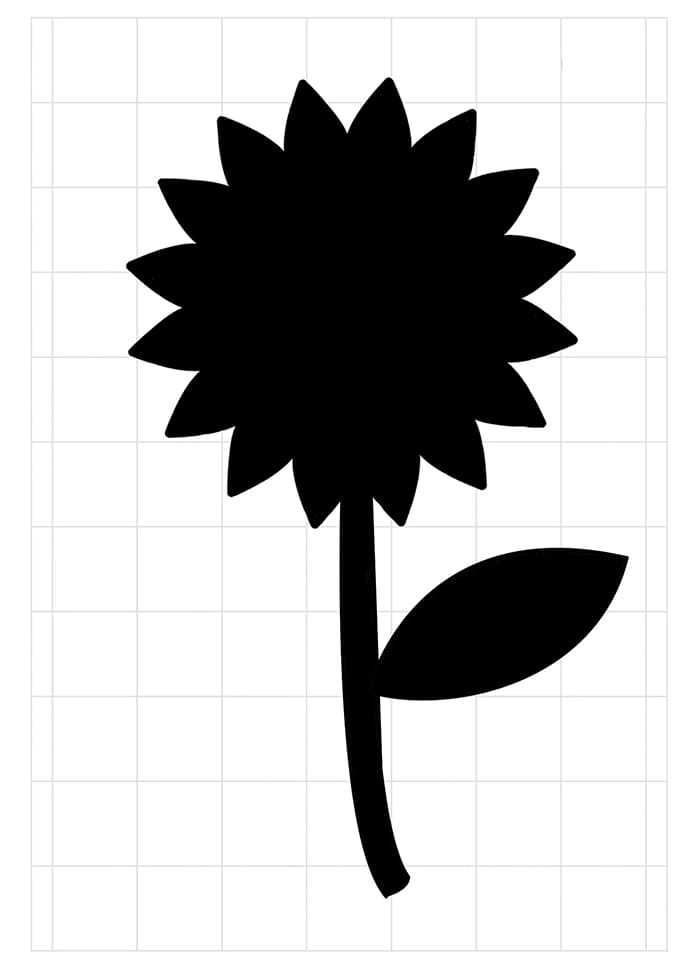 Printable Simple Sunflower Stencil