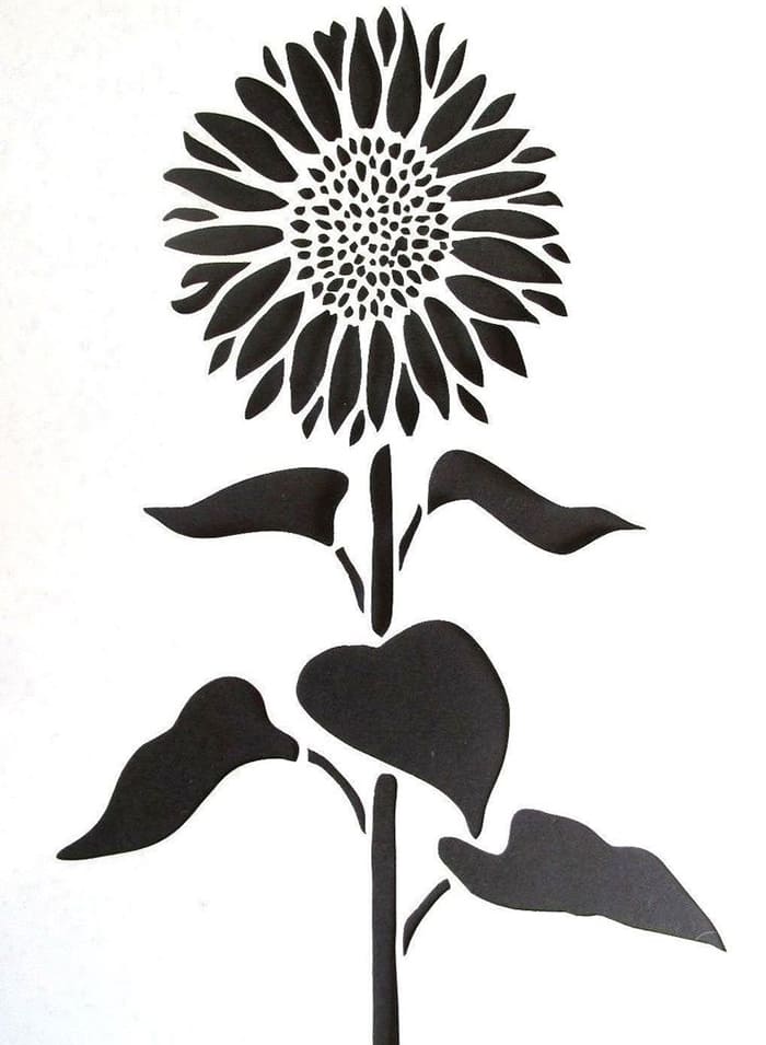 Printable Stencil Of Sunflower