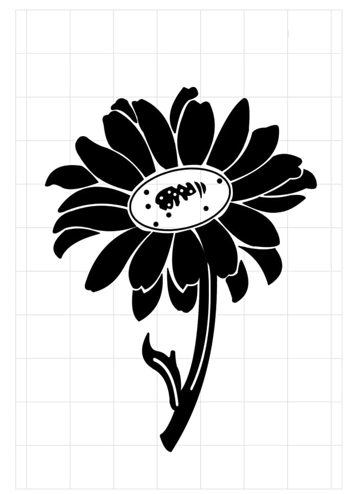 Printable Sunflower Stencil Art