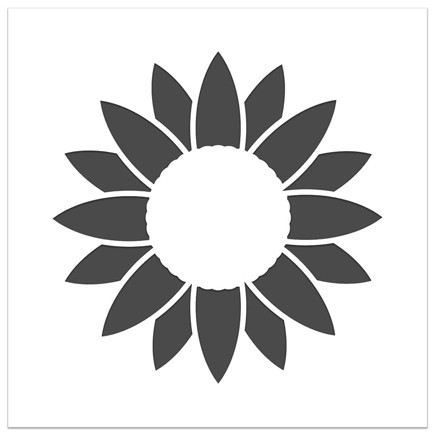 Printable Sunflower Stencil Outline