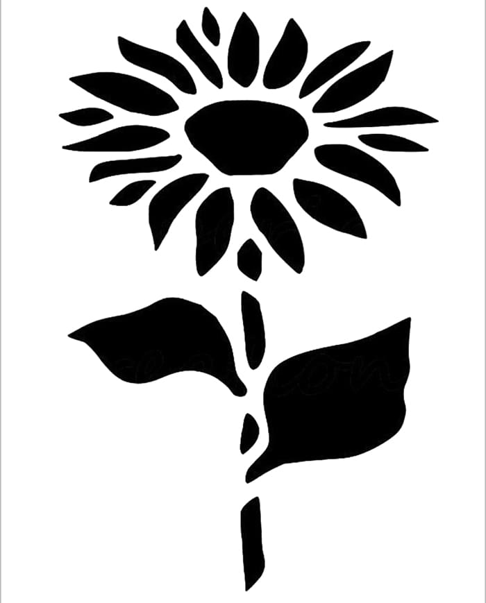 Printable Sunflower Stencil Tattoo