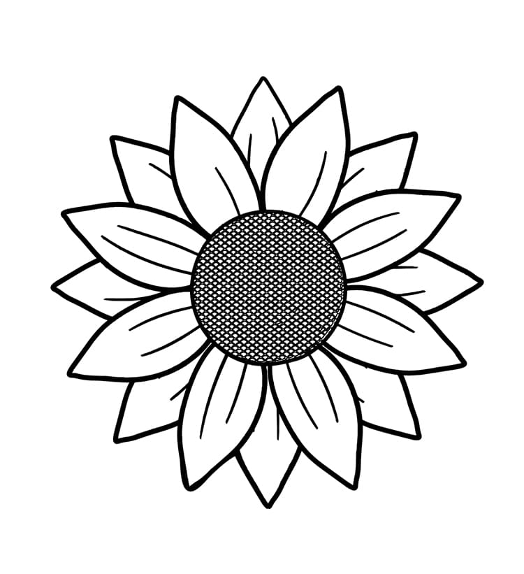 Printable Sunflower Stencil Template
