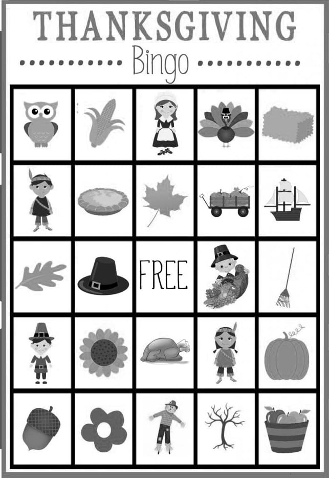 Printable Thanksgiving Maze Bingo
